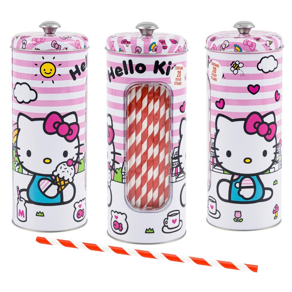 Hello kitty Pink Straw Holder 8.25 H"